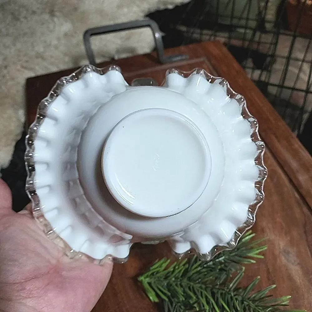 Vintage Fenton Silver Crest Bride's Bowl Basket 8